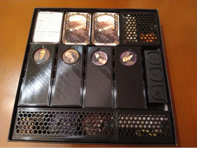 Brass Birmingham Insert with train-barge tokens and solo mautoma expansion