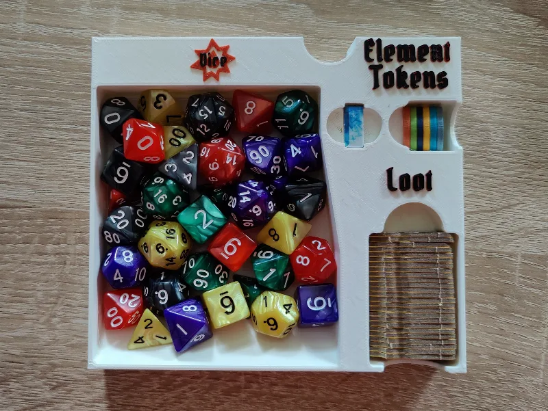 Frosthaven Tray for Loot, Elements and ONLY Dice Remix