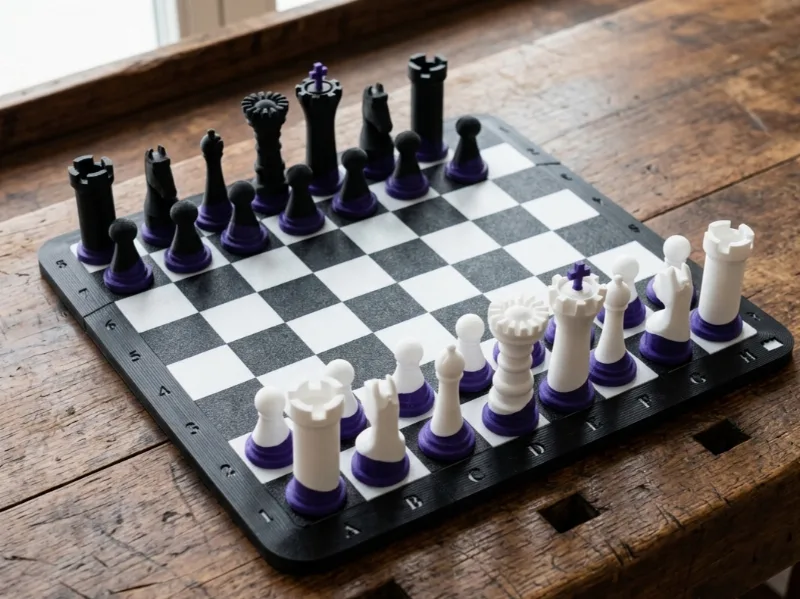 Modern Two-Color Modular Chess Set