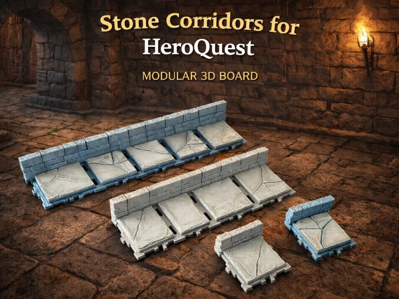 Stone Corridors for HeroQuest – Modular 3D Board