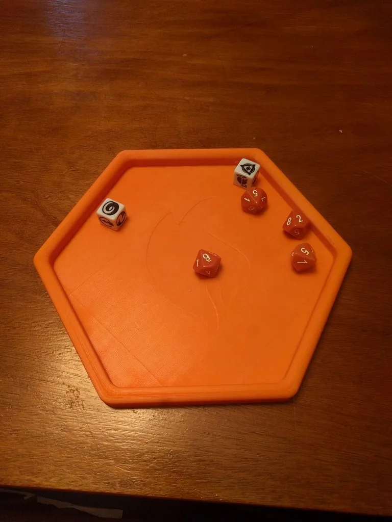 Hexagonal Dice Tray (with Myth flame)
