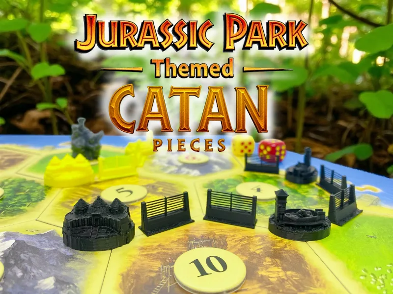 Jurassic Park Themed Catan Pieces