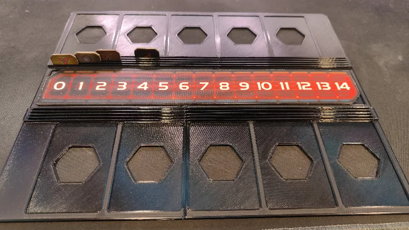 Twilight Imperium 4 - Scoreboard and Objectives Tableau w/ Token Track (10- and 14-point games)