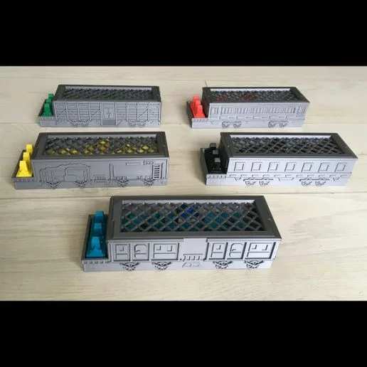 Ticket to Ride (Europe) organizers with lids