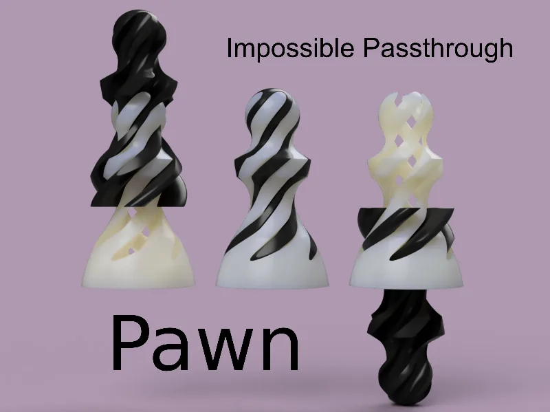 Impossible Passthrough Pawn Chess Piece