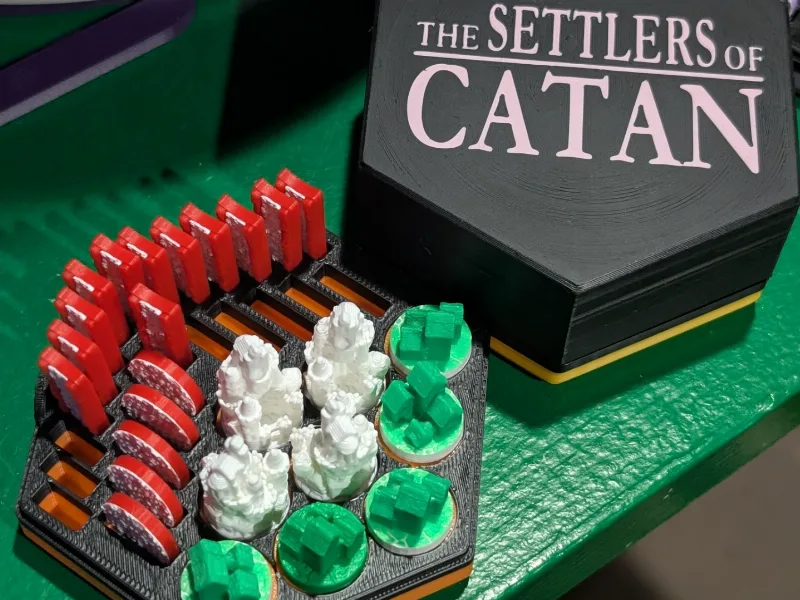 Catan player pieces organizer box for Gridfinity