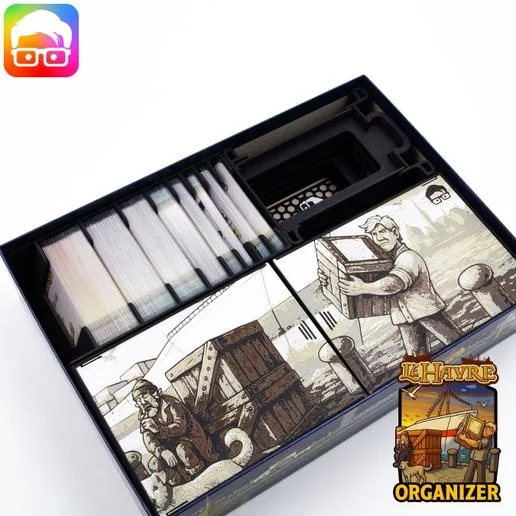 Le Havre (complete ed.) board game organizer by @ammedia3d [tabletop board game inserts sku: LEHAVRE01]