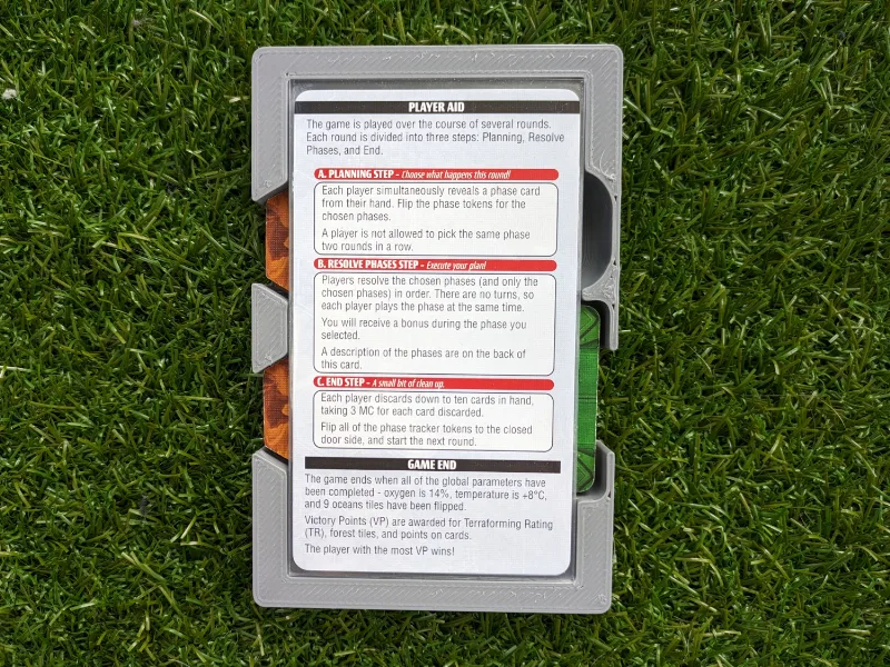 Sleeved Player Aid Tray for Terraforming Mars: Ares Expedition Insert / Organizer