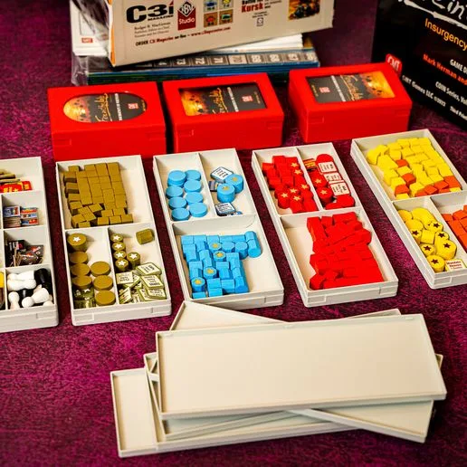 Fire in the Lake Insert (COIN Series, GMT) – 3D Printable Organizer for Cards, Factions & Tokens