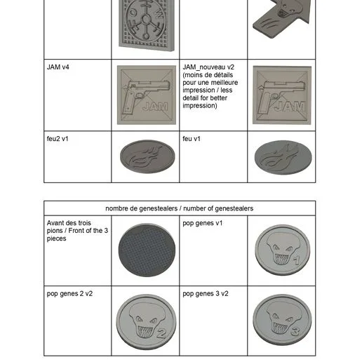 piece for Space hulk / pions pour Space Hulk