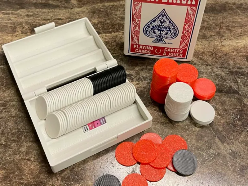 Mini blackjack/poker chip travel case