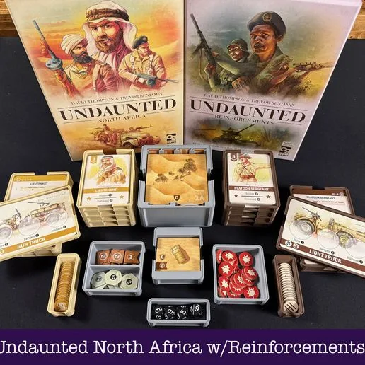 Undaunted: North Africa Insert and Gameplay Organizer including Reinforcements Expansion | 3D Printable STL