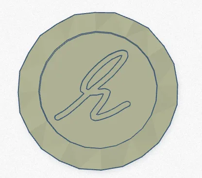 poker chip with curl