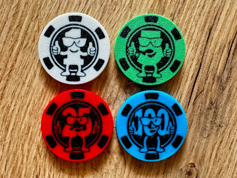 Poker chips with cool figures & symbols