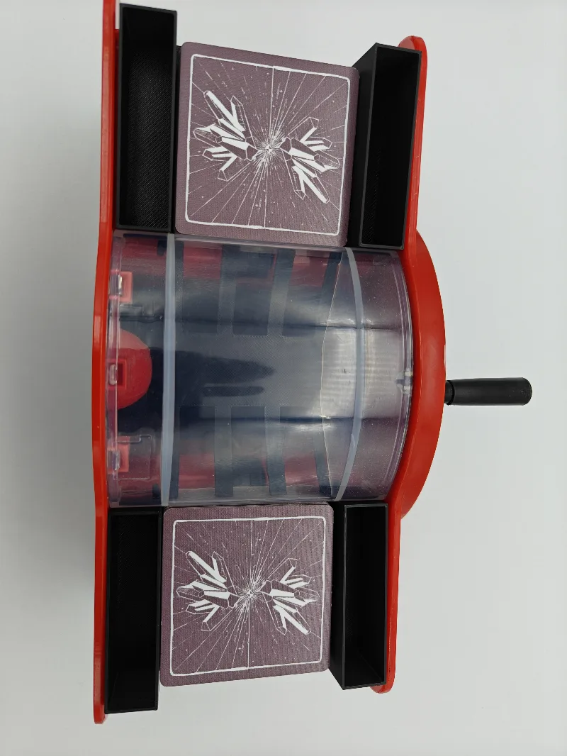 Manual powered automatic card shuffler adapter for smaller cards (Wyrmspan Caves) and replacement tray