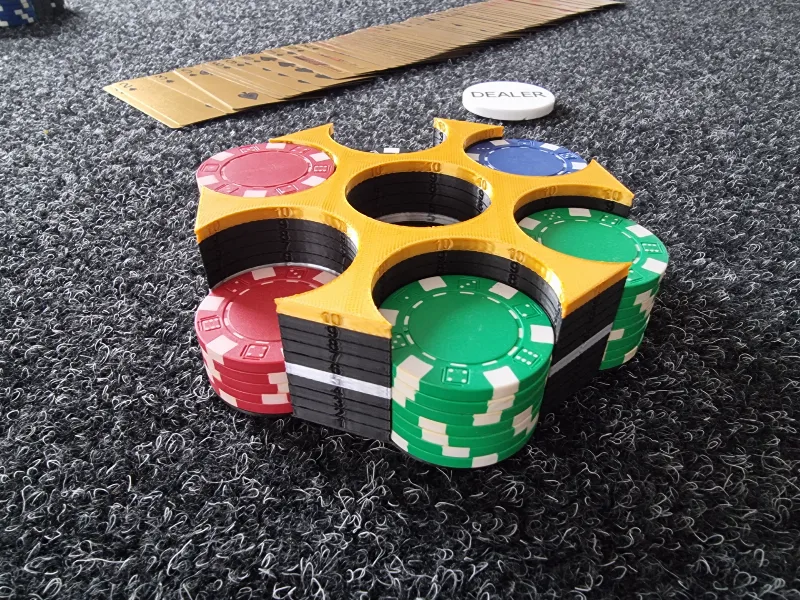Poker Chip Tray (40mm) - with LED Dealer Button
