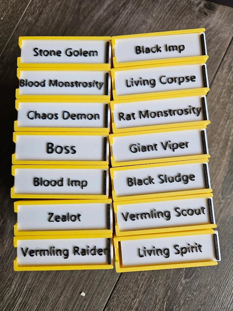 Named Lids for Gloomhaven Jaws of the Lion Monster Boxes