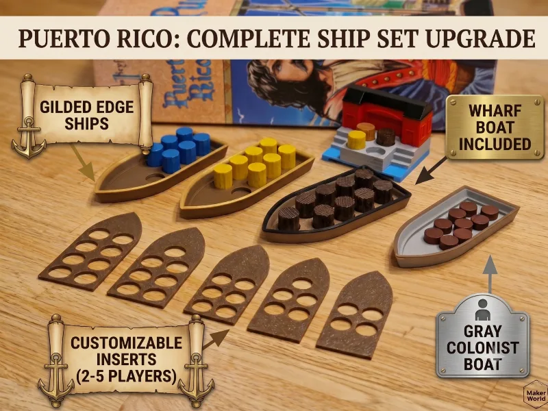Puerto Rico Board Game: Complete Ship Set Upgrade