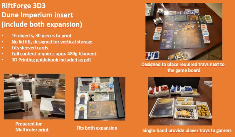 Dune Imperium Insert/Organizer (fits 1.&2. expansion) - updated