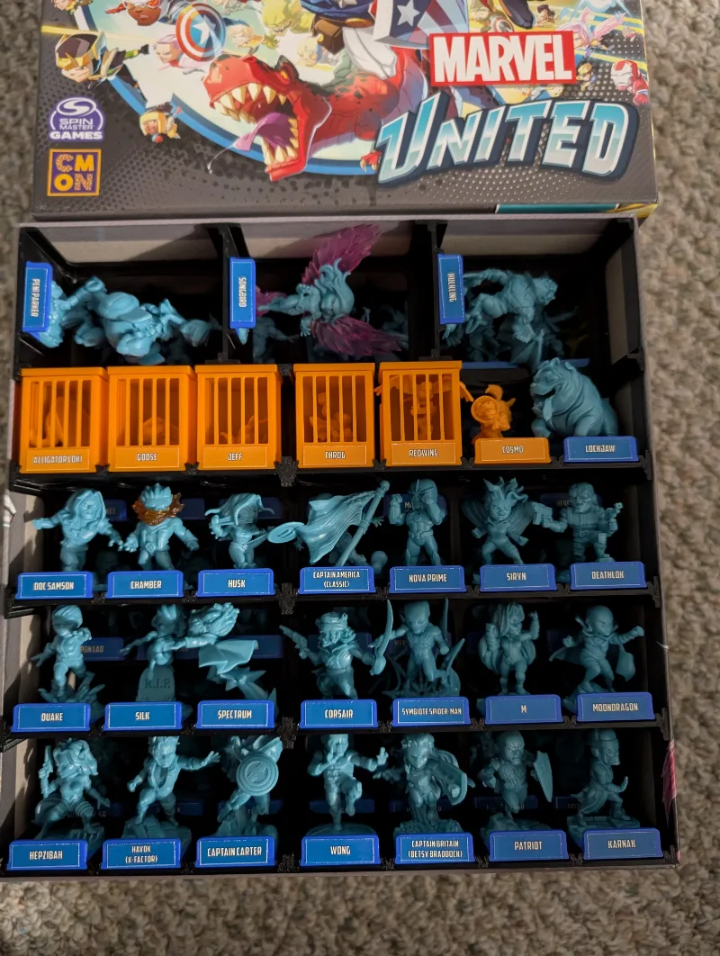 Marvel United Season 3 - One piece trays and modified pet cages for Multiverse