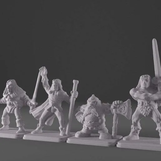 HeroQuest - reshaped Heroes (Barbar, Dwarf, Elf, Wizard)