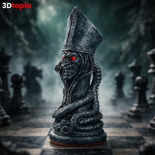 Cthulhu Bishop - Lovecraft Chess Piece (Pre-Supported STL)