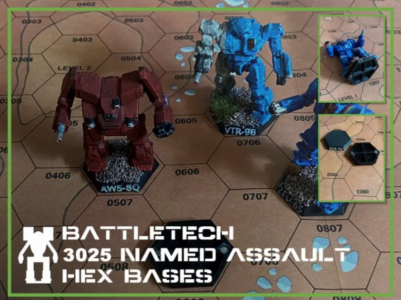 BattleTech 3025 Named Assault Mech Hex Bases