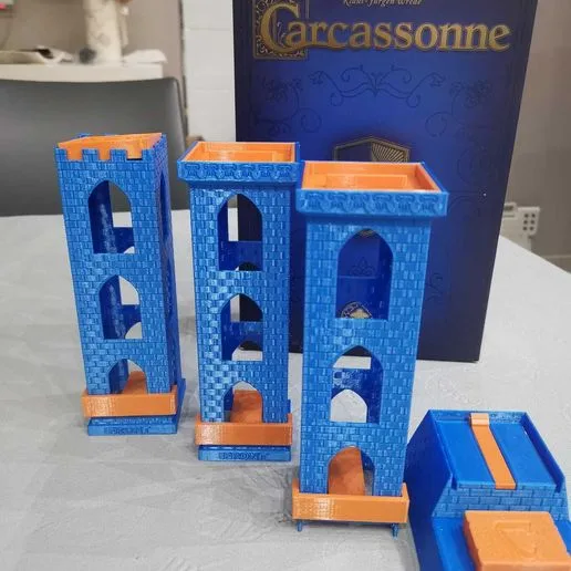 Automatic Carcassonne modular tiles tower