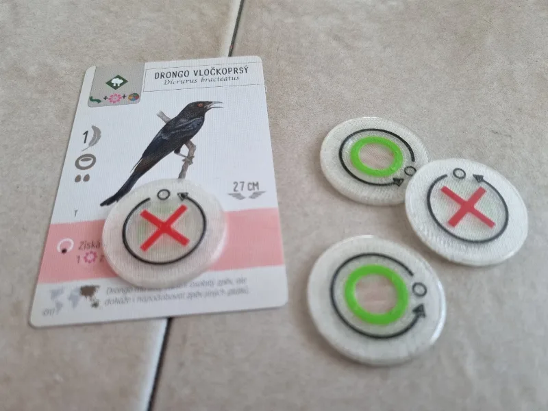 Wingspan - pink card usage token