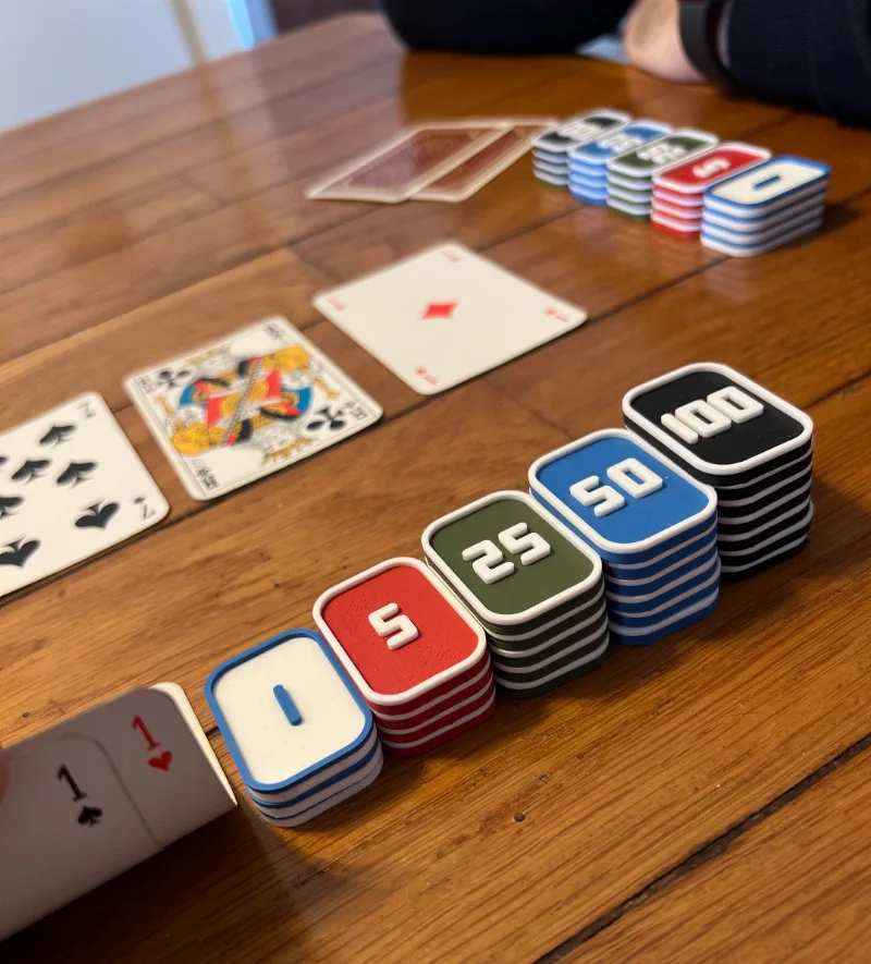 Poker Chips With Numbers Dual Color 