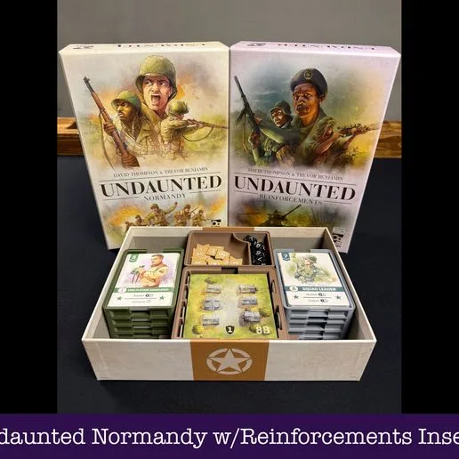 Undaunted: Normandy Insert and Gameplay Organizer including Reinforcements Expansion | 3D Printable STL