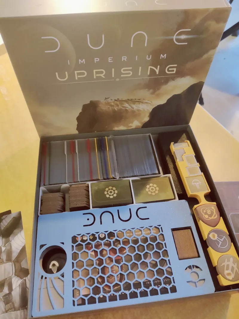 Dune Imperium Uprising (+Rise of ix + Immortality + Bloodlines) Insert Box organizer and player boards