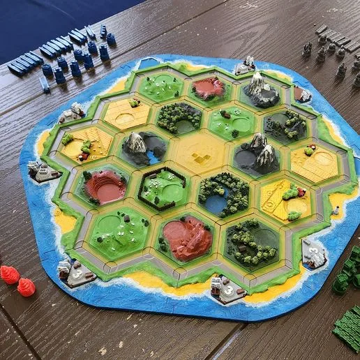 3D Printable Full Catan Set STL Files | Board Game Upgrade Kit & Pieces