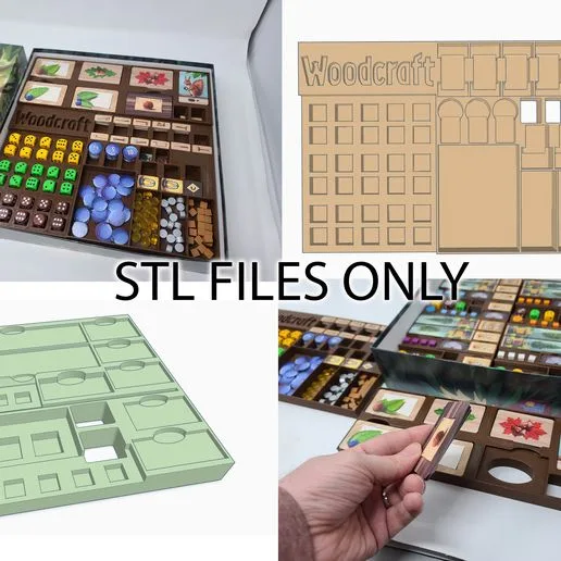 Woodcraft board game insert with individual player trays