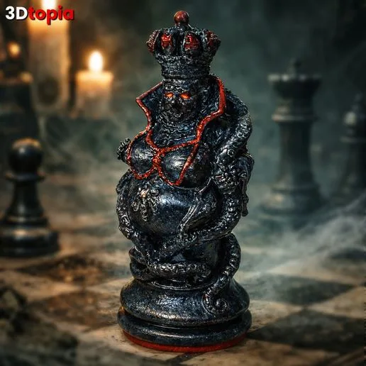 Cthulhu Queen - Lovecraft Chess Piece (Pre-Supported STL)