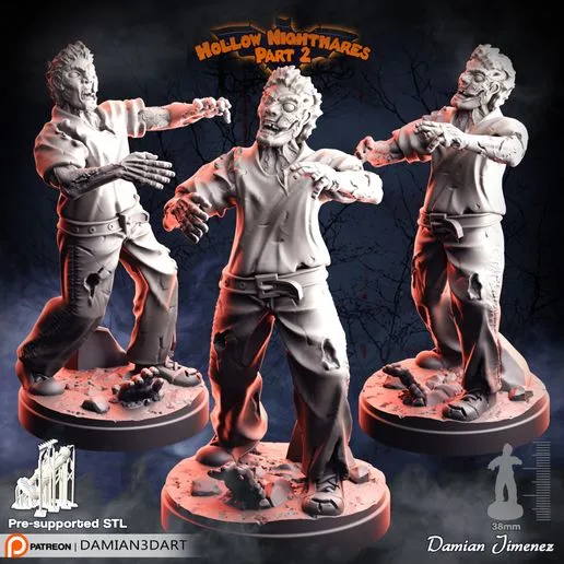 Zombie miniature, zombie 3d printable zombicide