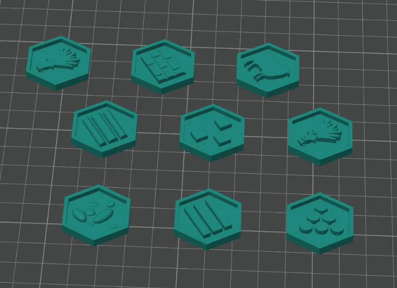 Settler of catan resource coins hex format