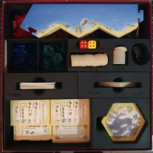 Catan reorganization game and basic expansion up to 6 players all in 1 box
