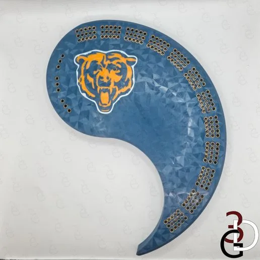 Yin Yang Cribbage Board - Chicago Bears
