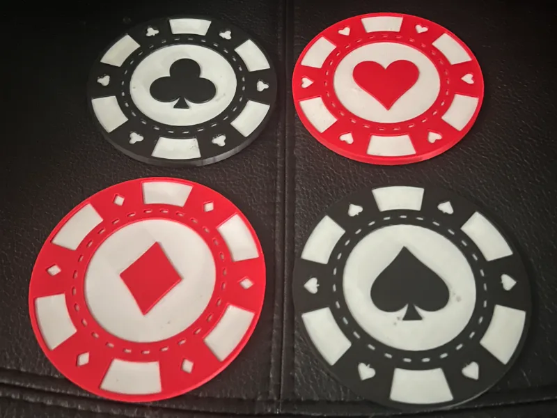 Poker chip drink coasters