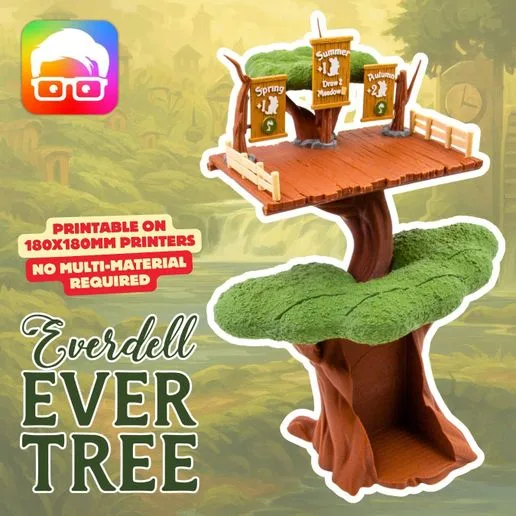 Everdell Tree – 3d Printable Replacement for the Original Cardboard Ever Tree by @ammedia3d