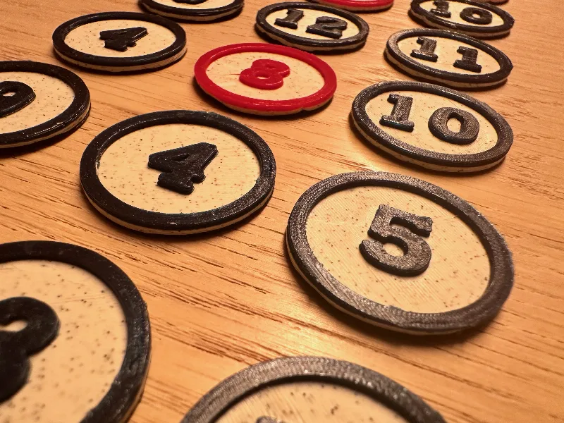 Settlers of Catan Number Tokens