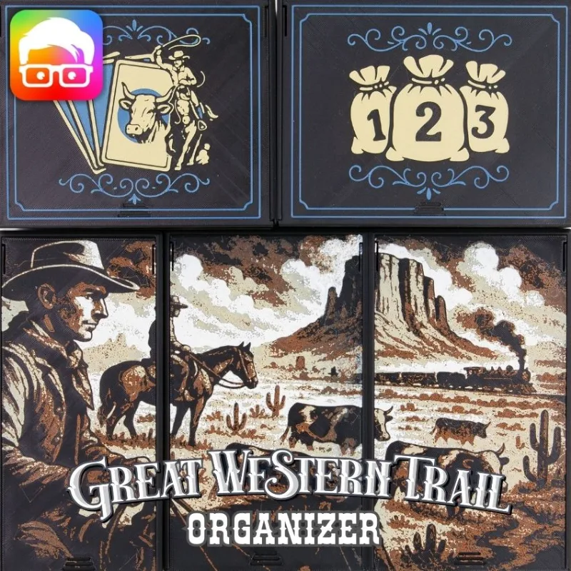 GREAT WESTERN TRAIL (2ND ED.) BOARD GAME ORGANIZER BY @AMMEDIA3D [TABLETOP BOARD GAME INSERTS SKU: GWT001]