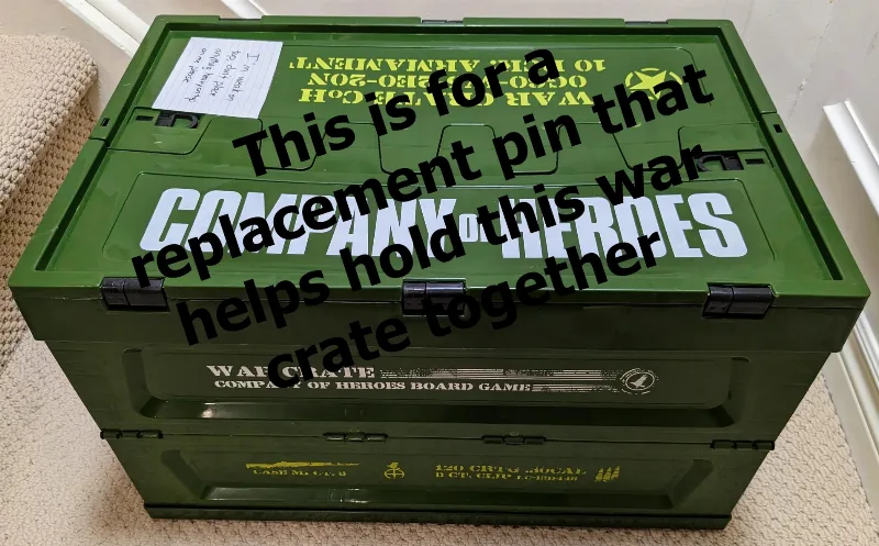 Company of Heroes (CoH) Board Game War Crate Replacement Pin