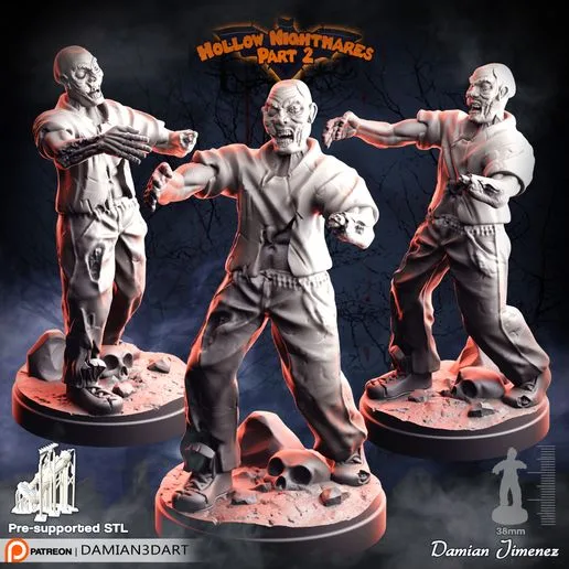 Zombie miniature 2, zombie 3d printable zombicide