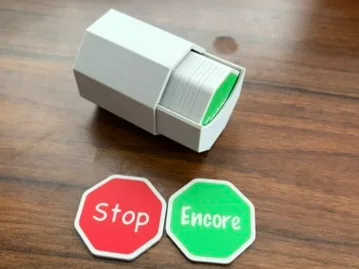 Stop/Again tokens for games like Flip 7