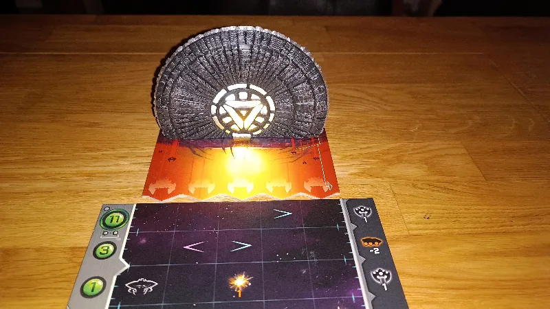 Under Falling Skies - glowing mothership, LED back-lit