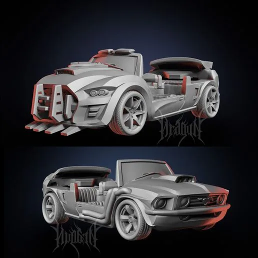 Mustang and Police Car - Zombicide