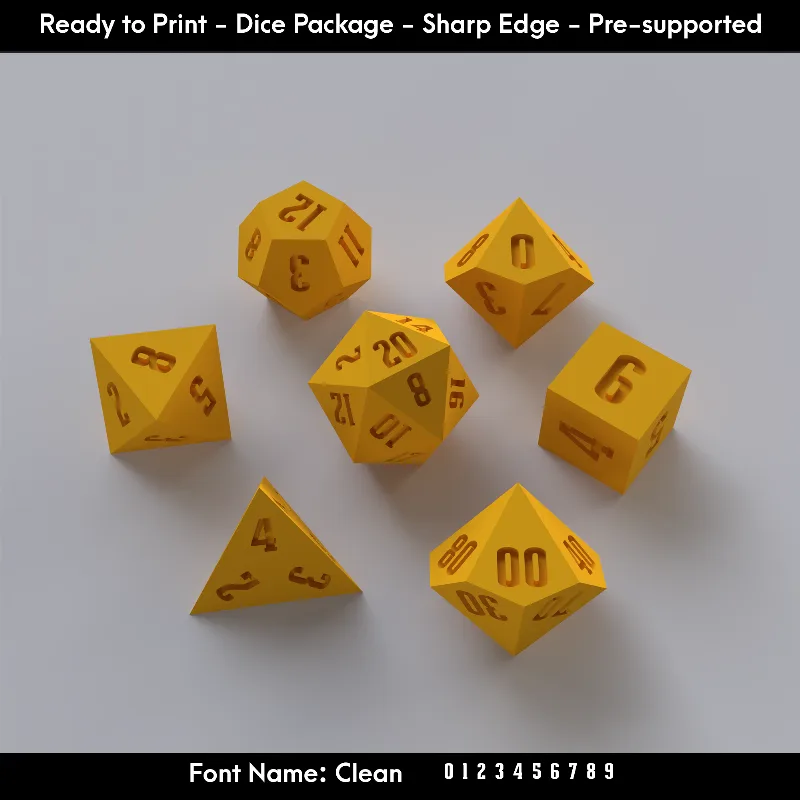 Dice Masters – Ready to Print - 7 Piece Set – Clean Font