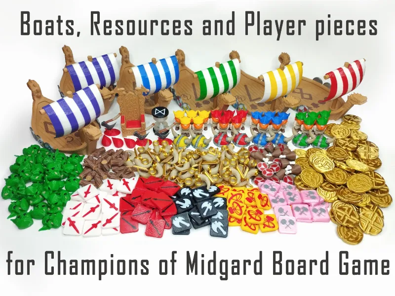 Champions of Midgard Board Game Upgraded Pieces